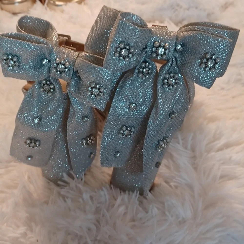 Antonio Melani Nicola bathie x Antonio Melani Lila Bow heels Silver 8M New - Picture 11 of 16